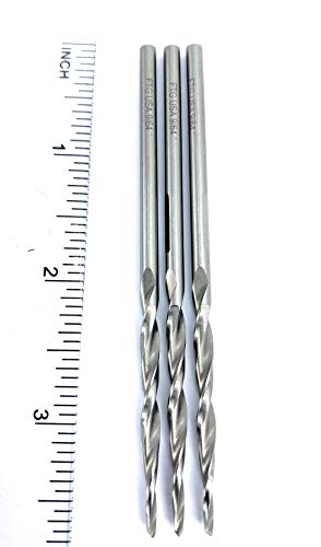 Ftg Usa Replacement Wood Countersink Drill Bit Set 3 Piece Same Size #6 (9/64") Parabolic Flute Taper Point For Woodworking With Straight Shank - Tapered Hss M2 Drill Bit Only #TOP3