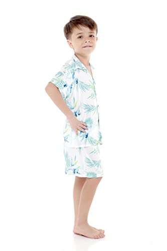 Image of Hawaii Hangover Family Matching Hawaiian Clothes, Orchid Breeze White | Family matching Hawaiian outfits, Orchid Breeze White, lightweight rayon, machine washable, tropical floral print, luaus