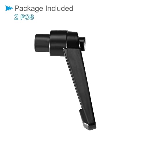 Image of Clamping Lever Handles, M8 Female Thread 57mm Lever, Adjustable Quick Release Locking Rotating Knobs Black - (Applications: for Lathe Machinery), 2-Pieces