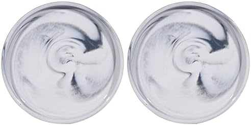 Eightpot 5 Inch Round Plant Ceramic Marble Saucer Set of 2,Planter Pot Holder Plant Tray for Small Indoor Succulent Planter Pot