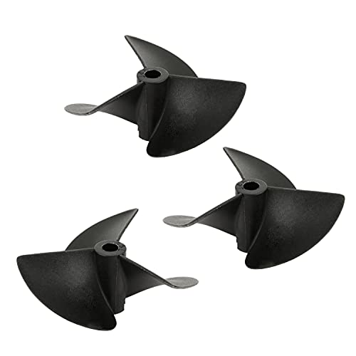 Fielect 3Pcs Three Blade Propeller for Ship Model Rc Boat Propeller Model Black Plastic Positive Paddle 55mm Diameter 80mm Pitch 4.8mm Hole Dia