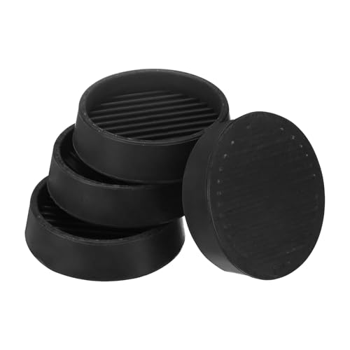 Image of M METERXITY 4-Pack Furniture Coasters Cups, 2 inch Round Rubber Anti Slide Floor Protector Pads for Sofa Chair /Piano Stopper, Furniture Caster Leg Non Slip Feet Cups [Black]