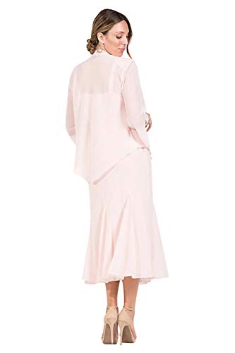 Image of R&M Richards Women's Beaded Pebble Georgette Evening Suit- Mother of The Bride, Cocktail Attire, Wedding Guest