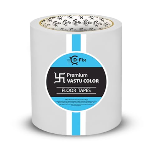 Image of D-fix Vastu Color Floor Tapes | 4 Inch Wide, 25M Each | White | Vastu Dosh Remedy, Vastu Correction for WC, Toilet, Entrance, Home & Office (1 Rolls Pack)