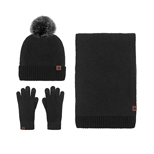 Guantes de pantalla táctil y juego de gorro con bufanda forro polar