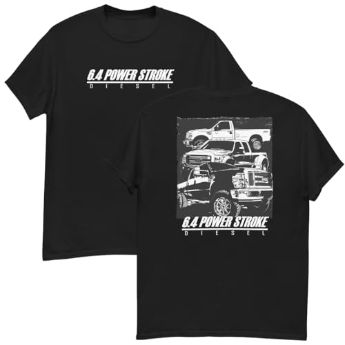 6.4 Power Stroke Shirt Men's Powerstroke Diesel Truck T-Shirt - Black - L