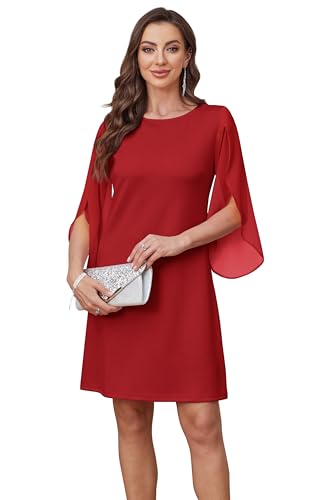 Image of RUMIA Womens Cocktail Dresses Flutter Sleeve Wedding Guest Dresses for Women 2026 Trendy