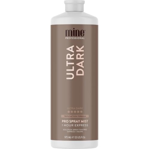 Image of MineTan Spray Tan Solution | Ultra Dark - Fake Tanning Mist Best for Deep Bronzed Glow Skin Finish, Fast Drying, 1 Hour Express, Hydrating, Salon Professional Formula, Vegan, 33.8 Fl Oz