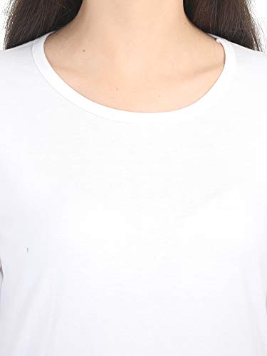 Image of FLEXIMAA Women's Cotton Plain Round Neck Full Sleeve T-Shirt