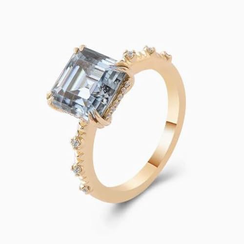 Bague fiançailles aigue-marine durable sans risque de ternissement - 3