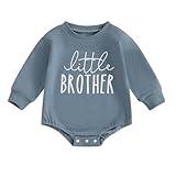 Ayalinggo 新生児 赤ちゃん 男の子 服 ビッグブラザー リトルブラザー おそろい 長袖 プルオーバー スウェットシャツ ロンパース 秋服, ブルー, 3-6 Months