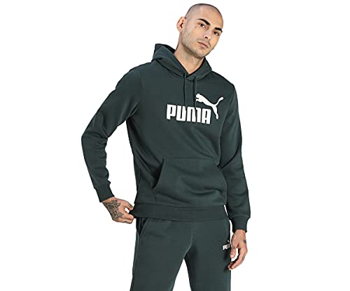 Image of Puma Cotton Men Ess Big Logo Hooded Neck Hoodie Fl (S) Mineral
