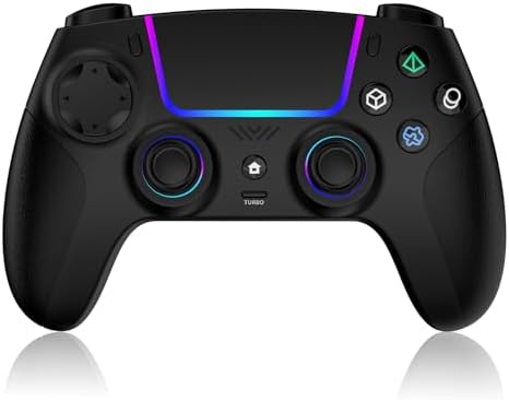 VidPPluing Wireless Controller Compatible with PS5/Android/IOS/MAC/Steam Deck, Gamepad with LED Lighting/Hall Effect Trigger/Turbo/Macro/Dual Vibration/3.5mm Headset Jack/1500 mAh Battery