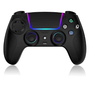 VidPPluing Wireless Controller for PS5, Android, iOS, Mac, Steam Deck with LED Lighting, Hall Effect Triggers, Turbo, Macro, Dual Vibration, 3.5mm Headset Jack, 1500mAh Battery