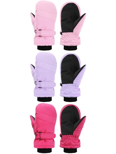 Image of SATINIOR Kids Snow Mittens Waterproof Winter Ski Gloves Warm Thicken Snow Gloves for Girls Boys