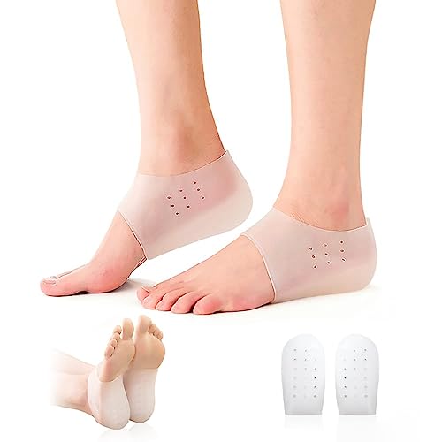 シークレットインソール 3cm/4cm/5cm 身長アップ 靴下で隠せる クッション 高通気性 衝撃吸収 シリコン かかと メンズ レディース 中敷 增高鞋垫 どんな靴にも合う (4cm, ホワイト)