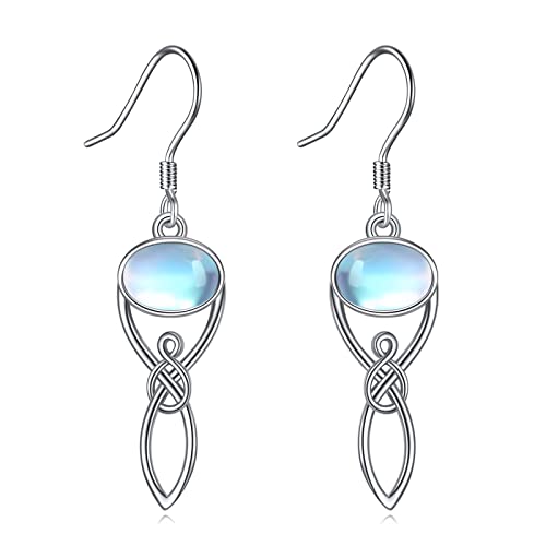 Pendientes de nudo celta con piedra lunar para lucir en tu día a día o eventos especiales