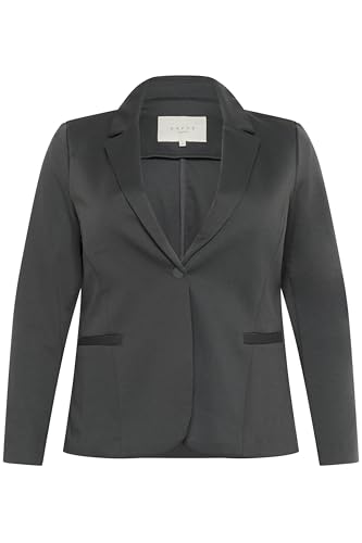Blazer femme grande taille en jersey veste longue coupe ajustée anti-comprimante