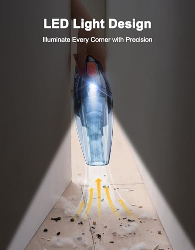 Otemly Handheld Vacuum Cordless Rechargeable 9Kpa - [2H Fast Charging Dock] Portable Car Vacuum Cleaner High Power Suction With Led Light, 2 Hepa Filters, Dust Busters Wet Dry For Home/Car/Office/Pet thumb #5