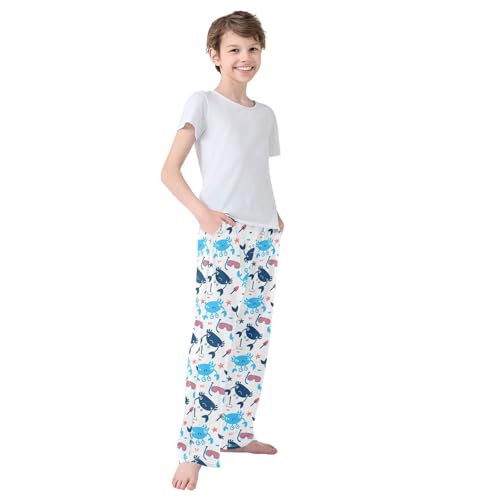 Boys' Pants Cute Crab Sea Animal Pattern Long Bottoms Jogger Pants Elastic Waist Trousers with Pockets S-XL4