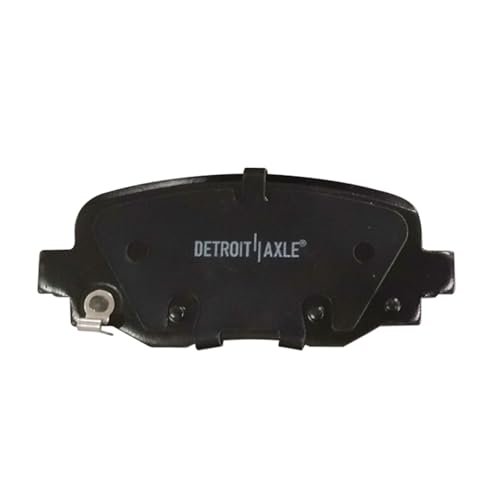 Image of Detroit Axle - Rear Brake Pads for 2014-2023 Jeep Cherokee, 2015-2023 Jeep Renegade, 2015-2017 Chrysler 200, 2016-2023 Fiat 500X, 2023-2025 Dodge Hornet, Ceramic Brake Pads w /Hardware Replacement