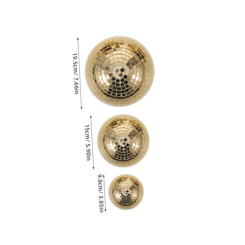 Kichvoe Esferas Espejadas Decorativas Disco Set 3 Piezas 10/15/20cm de Vidrio Reflectante con Adhesivo para Fiesta, Festival, Boda y Decoración de Hogar miniatura 2