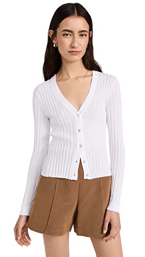 Image of Vince Women's Ribbed V Neck Cardigan