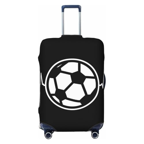 I Love Soccer Print Luggage Suitcase Covers Elastic Washable Luggage Protector Luggage Covers For Suitcase