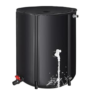 Eco-Friendly Rain Barrel – Efficient Rainwater Collection System with Spigot and Hose – Perfect for Garden Watering and Water Storage – 52 Gallon Portable Water Tank