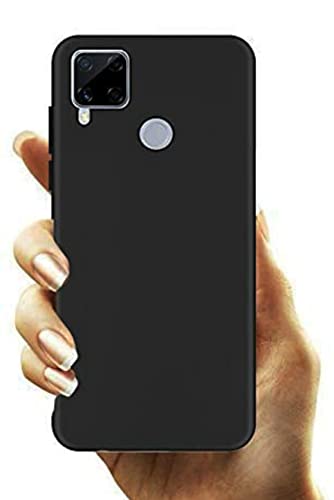Image of Mobile Back Cover Case for Oppo C15 (Silicone Case|CameraProtection|Black SC1510)