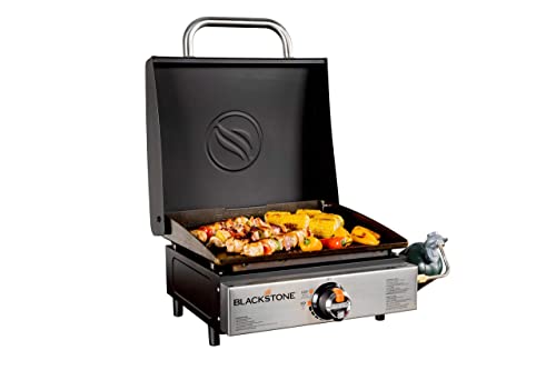 Blackstone 1814 Stainless Steel Propane Gas Portable, Flat Top Griddle Frill Station For Kitchen, Camping, Outdoor, Tailgating, Tabletop, Countertop – Heavy Duty & 12, 000 Btus, 17 Inch, Black #TOP3