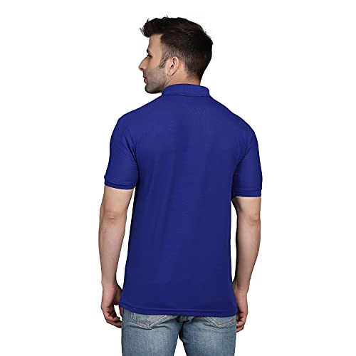 Image of INKKR Men's Combo Polo Neck Polycotton Solid T-Shirt (Pack of 2) Royal-Yellow