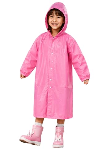 Image of Kids Waterproof & Lightweight EVA Raincoat with Hooded Full Body Rain Protection for Boys and Girls Reusable Rain Wear Pack of 1