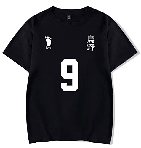 HAOSHENG Homme Tee Shirt Animé Japonais Karasuno High School Manche Courte Décontractée À l'aise Unisexe Shirt(M) Cover
