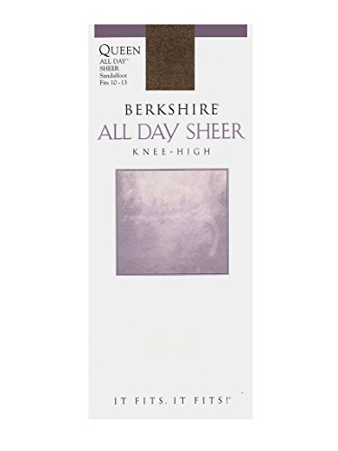 Berkshire Women's Plus-Size Queen All Day Knee High Sandalfoot Pantyhose, French Coffee, 10-132
