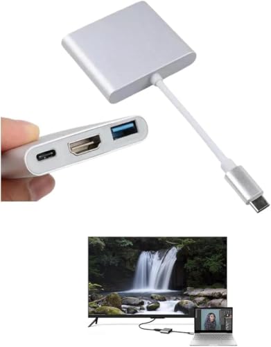 Adaptador USB-C para HDMI 4K, USB 3.0 e Carga PD - Compatibilidade com MacBook, Thunderbolt 3 e DEX Android - Eleva Sua Exper