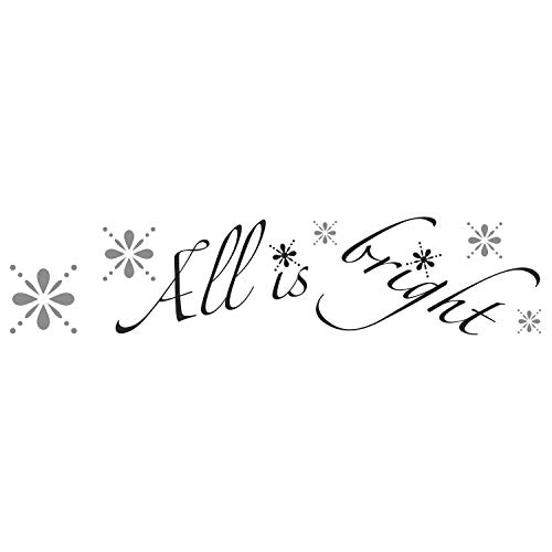 RoomMates All is Calm, All is Bright Quote Peel and Stick Wall Decals with Glitter, Black, Silver, 2 Sheets 8.625' x 36.5' - Image 3