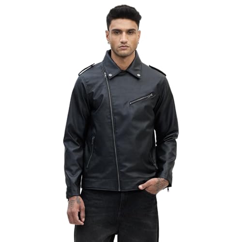 Image of SNITCH Black Zipper Faux Leather Jacket