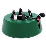 Christmas-World Christbaumständer, Modell Taunus, für Baumhöhe bis 2,25 m, Weihnachtsbaumständer Tannenbaumständer mit Fußhebelfunktion und Einseiltechnik, 2,0 Liter Wassertank, Grün