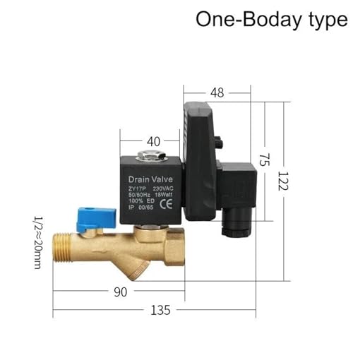 Válvula de drenaje electrónico de 1/2 pulgada de 24V para compresor 4