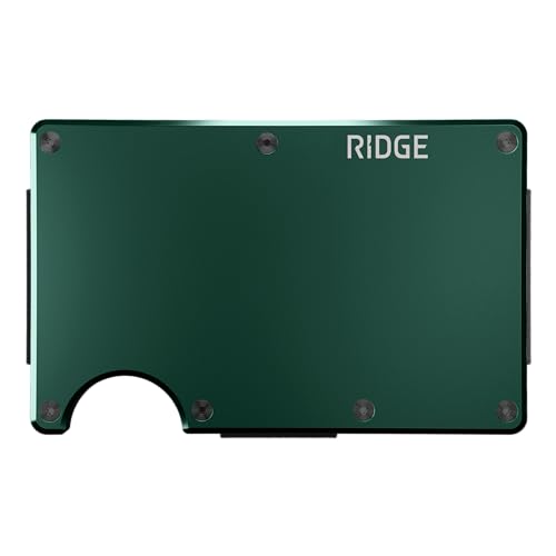 The Ridge Secure Essentials Bundle: Minimalist RFID-Blocking Slim Wallet with Cash Strap Forest Green & Compact Key Organizer Set Aluminum Black4