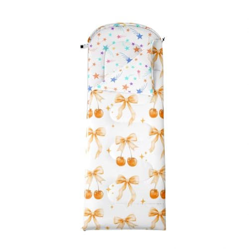 Erosebridal Bolsa de Dormir Amarilla con Moño para Adultos para Clima Frío, Estilo Southwestern Azteca Occidental, Manta para Camping miniatura 3