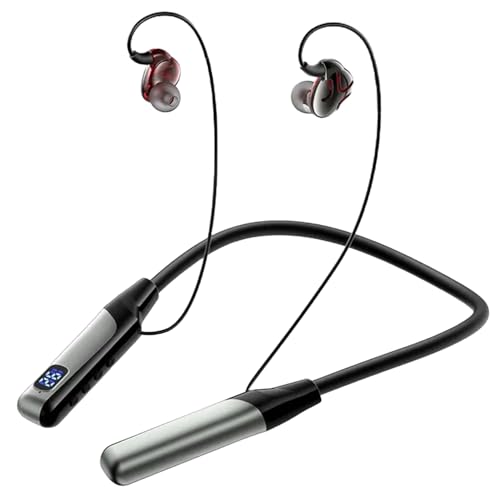 Image of iFAST IF-H6 Digital Display Bluetooth Wireless Neckband Earphone| HD Call Stereo Bass | Up to 40 Hours Music Playtime |Noise Cancellation, Voice Assistance, Dual Pairing, Plug-in Cards Mode [Black]