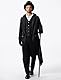 Odizli Mittelalter Kleidung Herren Frack Jacke Steampunk Mantel Gothic Viktorianisches Renaissance Vikings Gehrock Männer Pirate Vampir Dracula Kostüm Halloween Karneval Faschingskostüme Schwarz 4XL