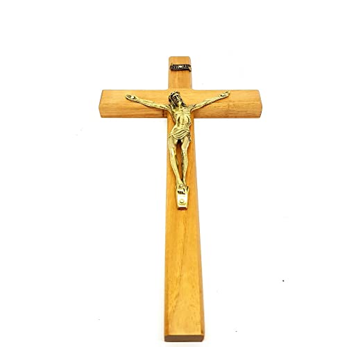 Crucifixo de Porta ou Parede Madeira Clara 23 cm