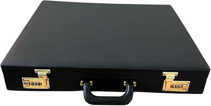 Masonic Regalia Apron Hard Case Briefcase Size MM or WM Mason Faux Leather Case, Black2