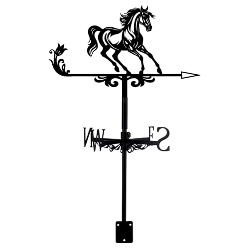 PRESSINART Schwarzes Pferd Wetterfahne Metall Windfahne Tiermuster Eisen Dekorativer Wetterhahn Windrichtungsanzeiger Werkzeug Für Bauernhof Schuppen Hof Dachmontage Garten Dekoration 9,9 x 14 Zoll PRESSINART Schwarzes Pferd Wetterfahne Metall Windfahne Tiermuster Eisen Dekorativer Wetterhahn Windrichtungsanzeiger Werkzeug Für Bauernhof Schuppen Hof Dachmontage Garten Dekoration 9,9 x 14 Zoll