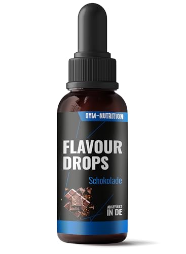 Flavour Drops Zuckerfrei 50ml mit Dosierpipette - Flavor Drops Lebensmittelaroma - Flavor Drops Zuckerfrei für Magerquark, Porridge uvm - von Gym Nutrition - Schokolade Geschmack