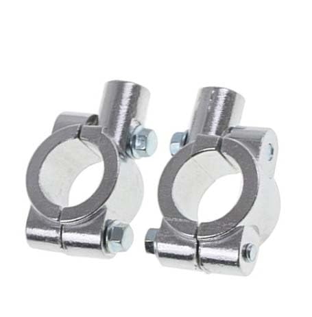 HCmotorkuHandlebar Mirrors Bracket Fit For 78” Handlebar 8mm Clamp Mount Brackets Chrome 1 Pair