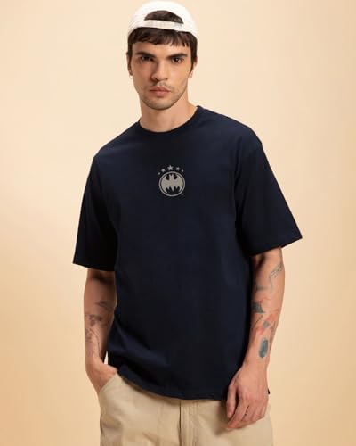 Image of Bewakoof Official DC Merchandise Men's 100% Cotton 220 GSM Graphic Print Oversized Fit Round Neck T-Shirt